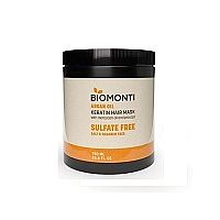 ماسک مو کراتینه و بدون سولفات و نمک، حاوی روغن آرگان بیومونتی Biomonti